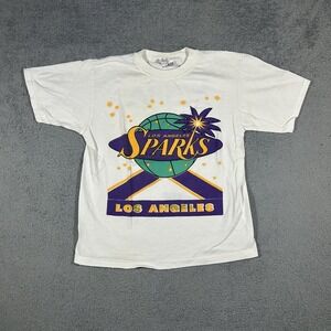 Vintage Guess Los Angeles Sparks WNBA Basketball T-Shirt Size M Retro Y2K #3226